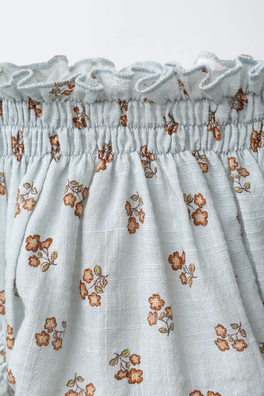 Трусы с цветочным принтом и кружевной отделкой ZARA, Light blue — фото 3