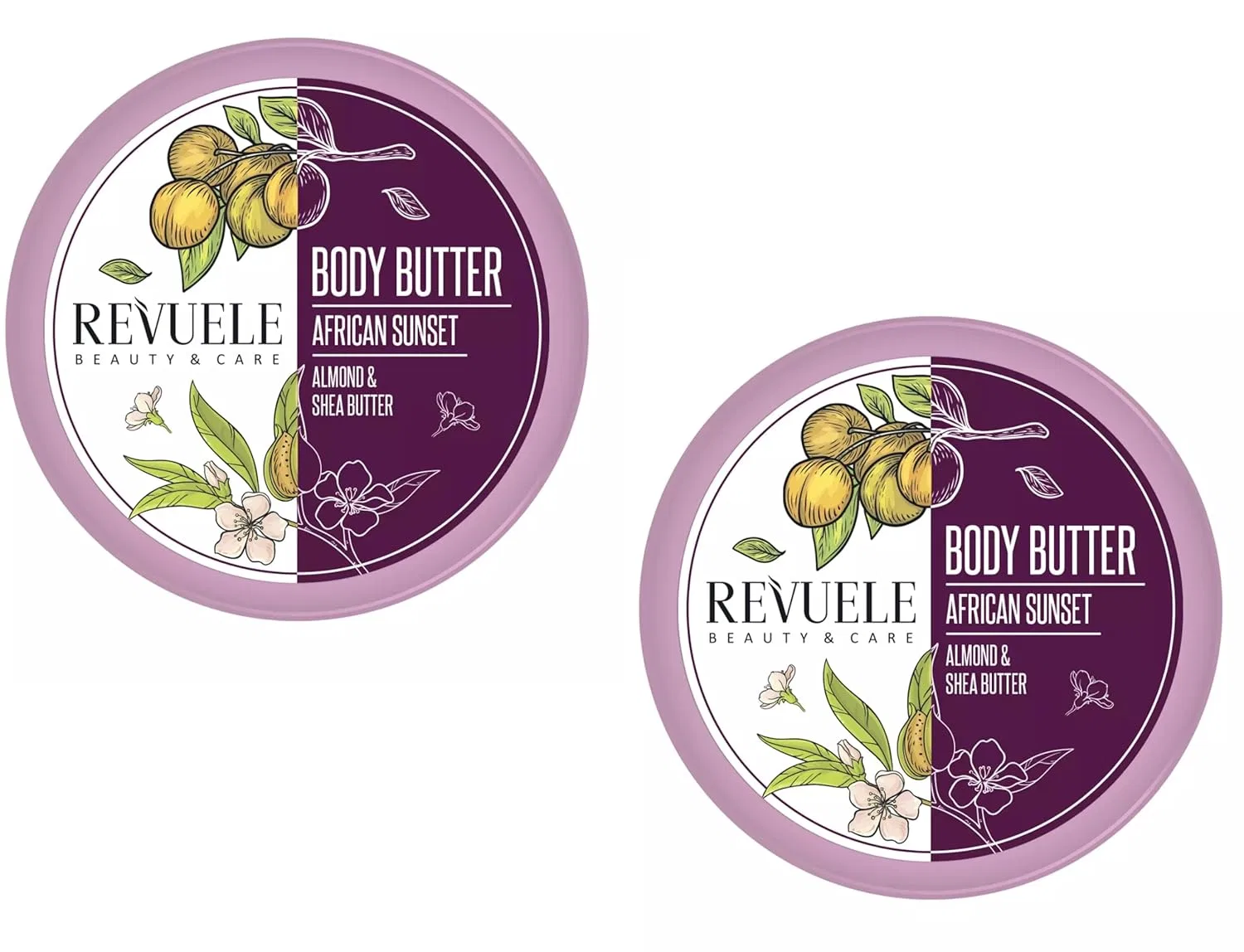 Набор Body Butter Almond & Shea African Sunset, Revuele, 2x200 мл