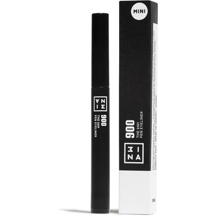 

3INA MAKEUP 24H Pen Eyeliner 900 Черная жидкая подводка для глаз 24 часа стойкости Дорожный размер Матовая подводка для чувствительных глаз - Мини