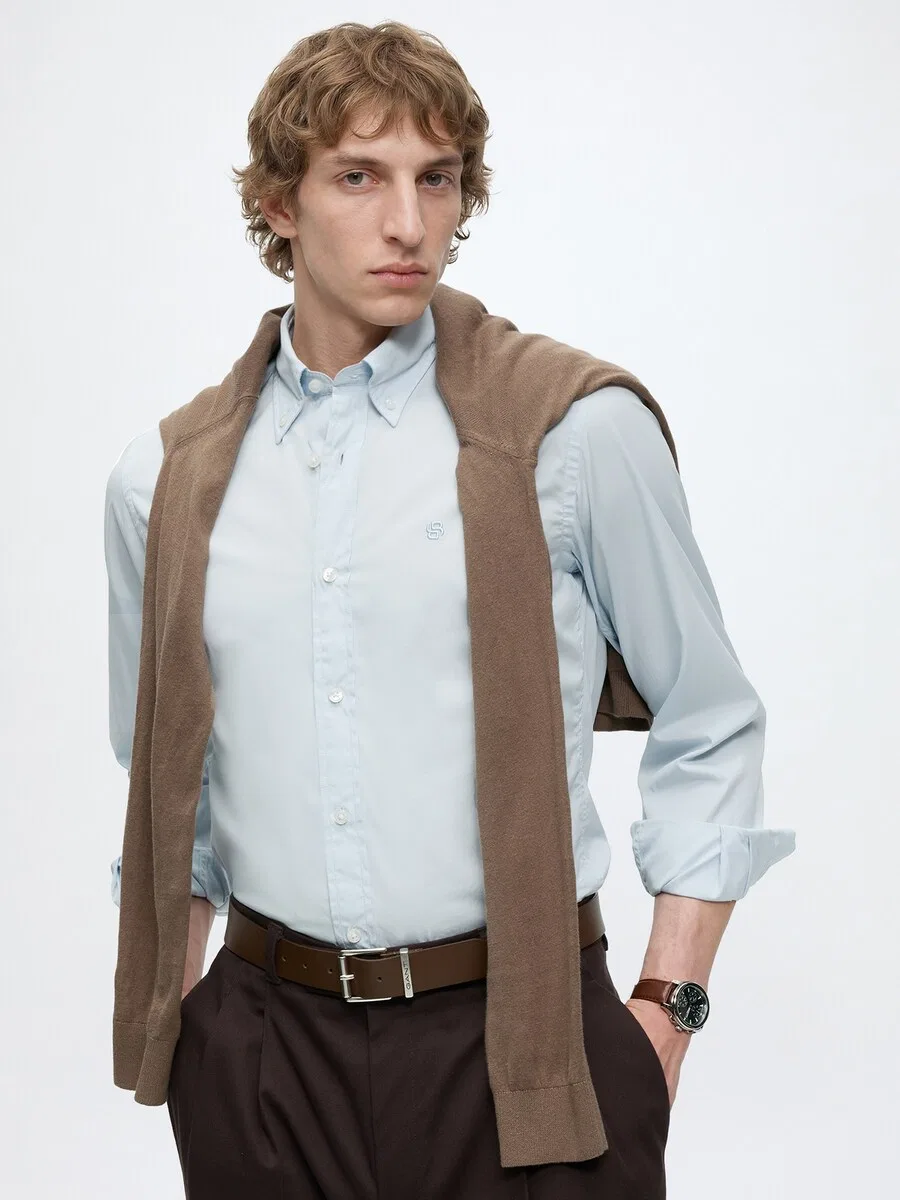 Рубашка BOSS Slim fit на пуговицах, цвет 'ROAN', пастельно-голубой — фото 4