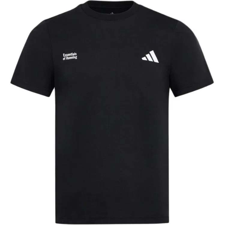 Футболка с круглым вырезом, прямая посадка, Adidas, Black