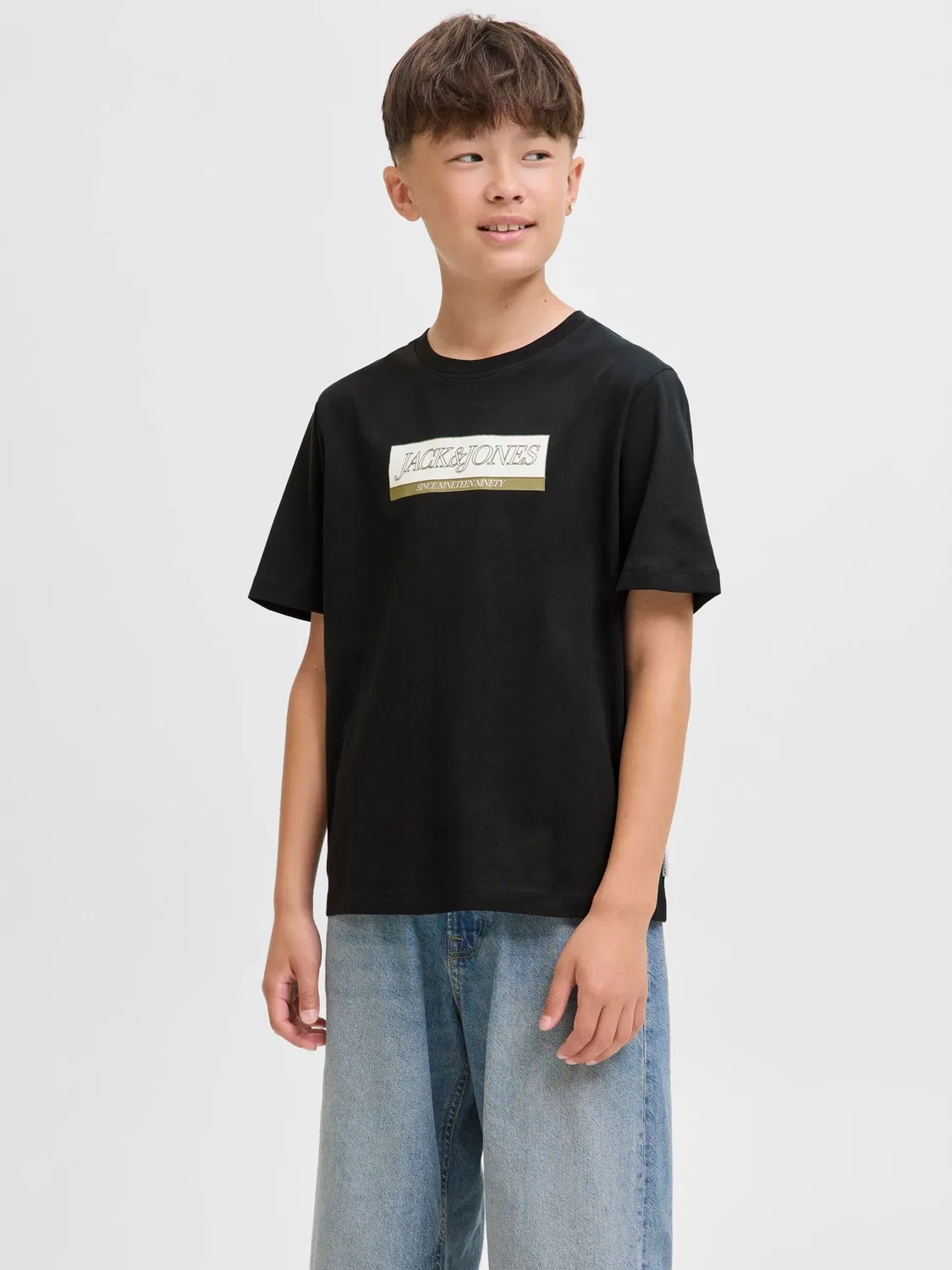 Футболка черная Jack & Jones Junior — фото 2