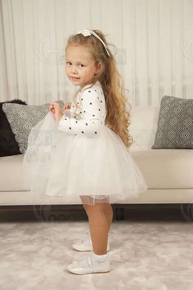 Детское платье для девочек с длинным рукавом Neocotton, White — фото 3