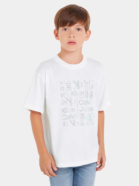 Футболка boxy fit Inst Ck Aop Calvin Klein Jeans, белый