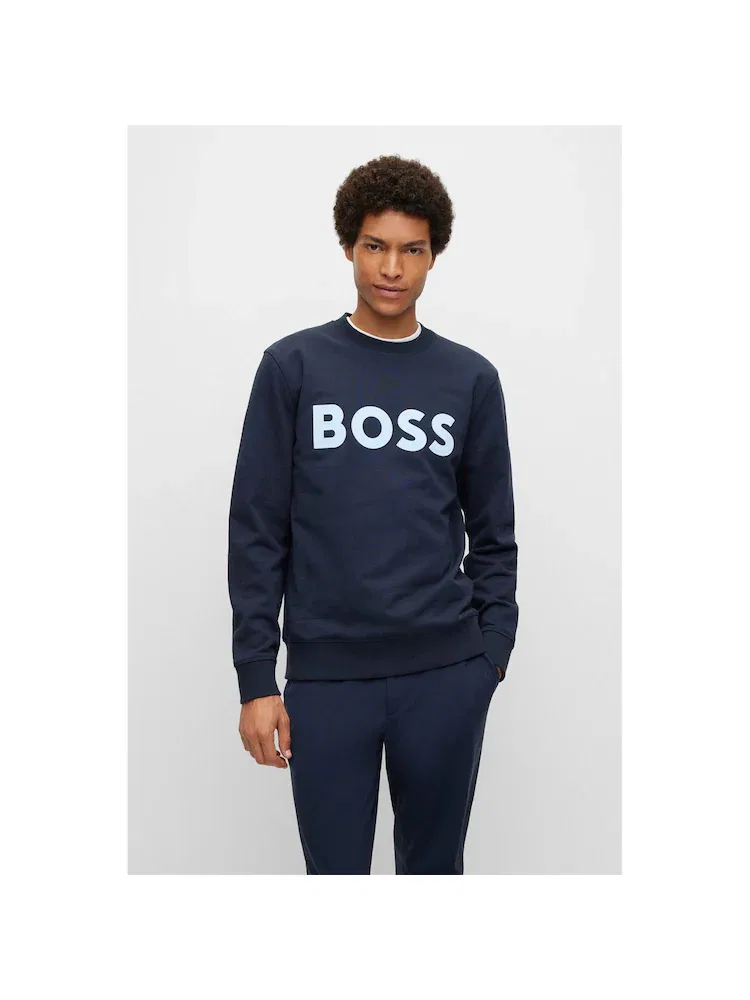 Свитшот с флок-принтом BOSS, Navy