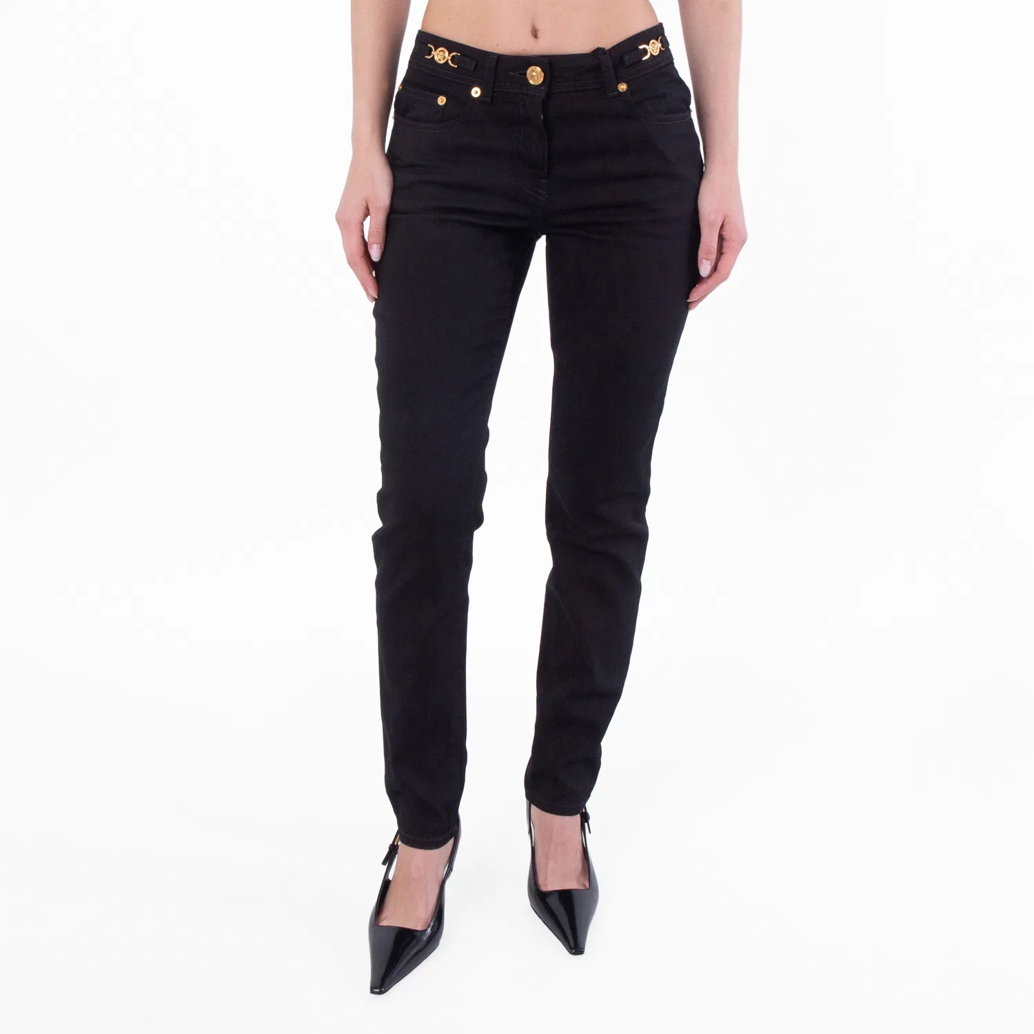 Джинсы скинни Versace Medusa '95 Skinny Jeans, Black