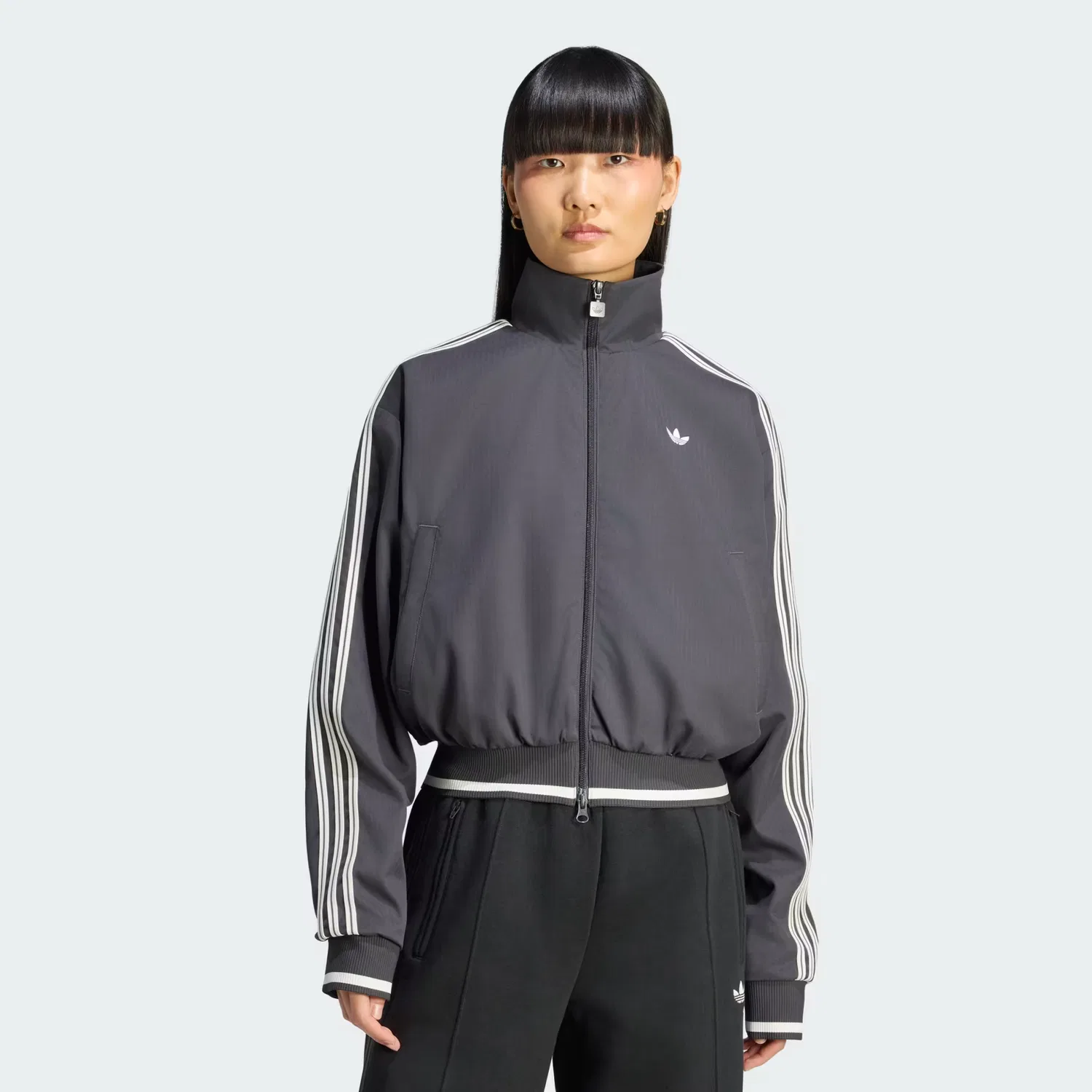 Женская спортивная куртка свободного кроя Firebird Adidas Originals, черный/белый
