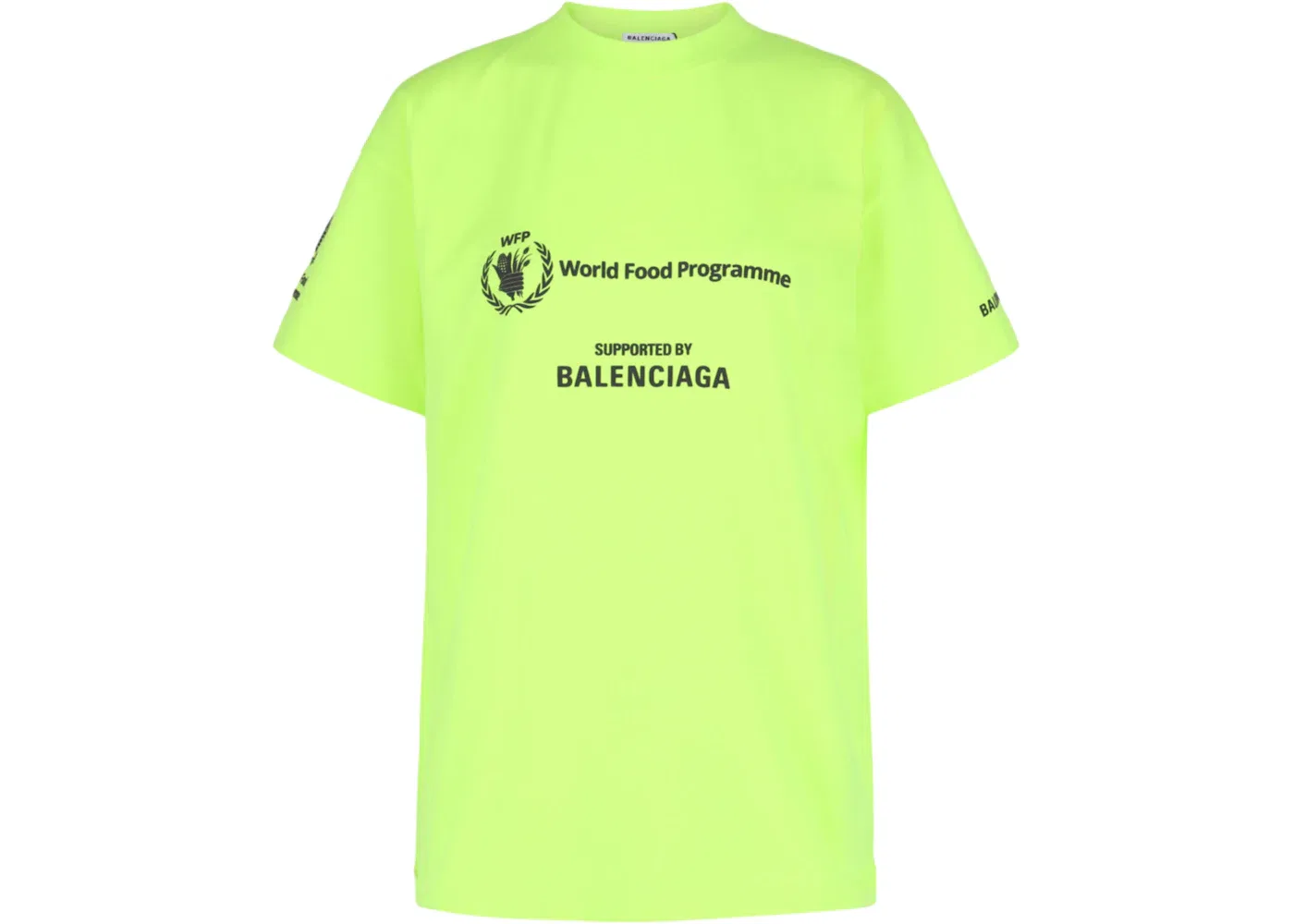 Женская футболка с принтом Balenciaga, Fluorescent Yellow/Black