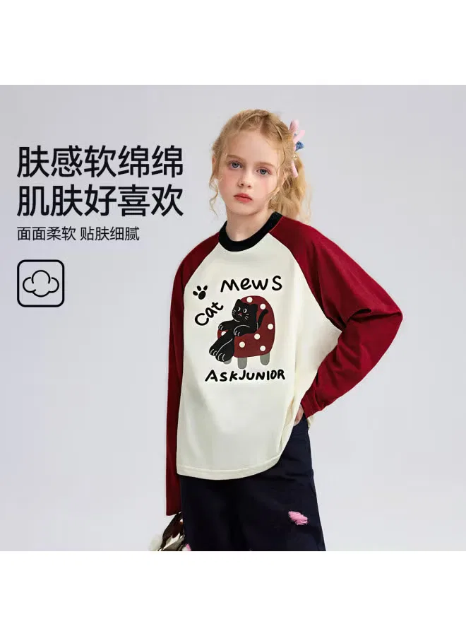 Лонгслив с длинным рукавом реглан для девочки Ask Junior, хлопковый — фото 4