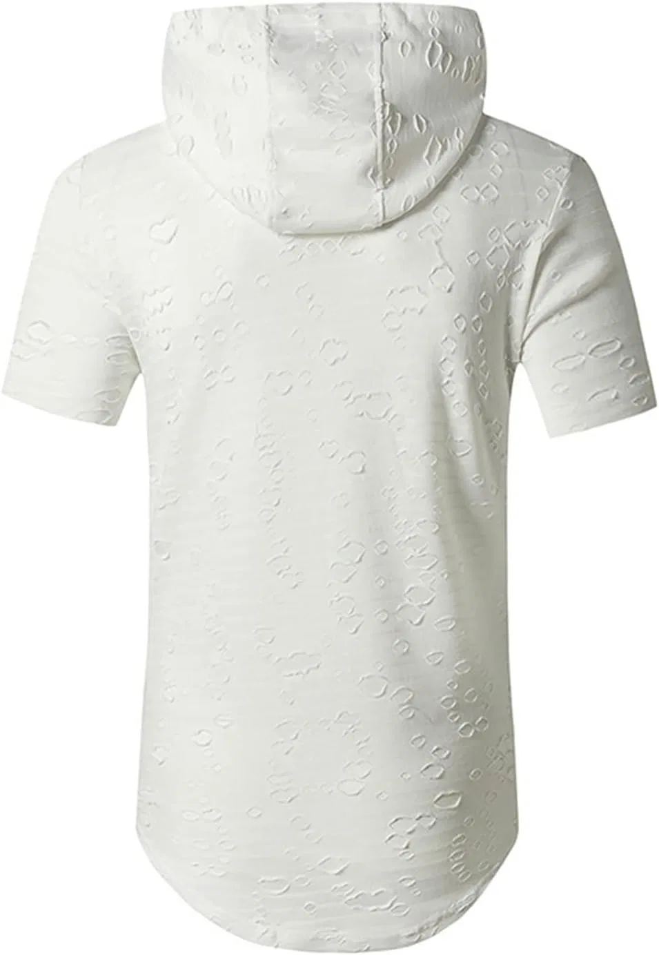 Мужская футболка с капюшоном и рваным подолом Bodybuilding Gym Tee, White — фото 3
