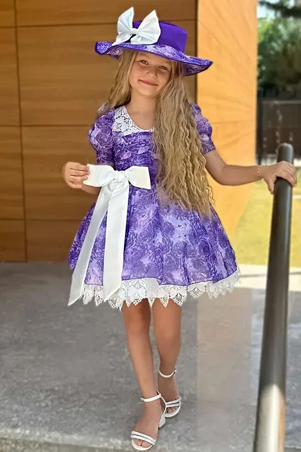 Детское платье для девочек с принтом Riccotarz, Purple