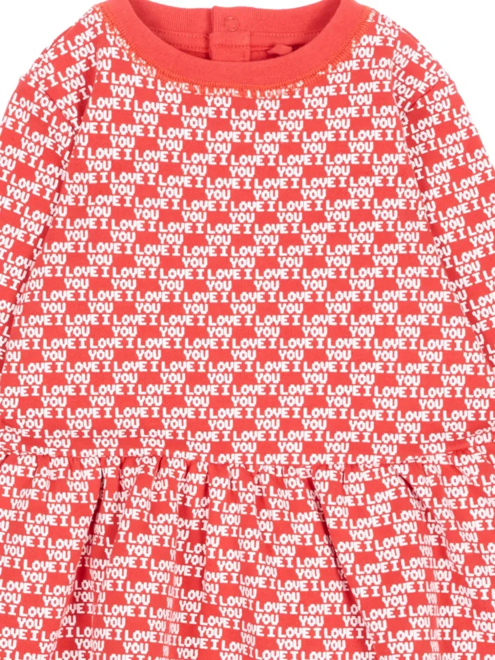 Платье с длинными рукавами и принтом «Я тебя люблю» Stella McCartney Kids, красный — фото 3