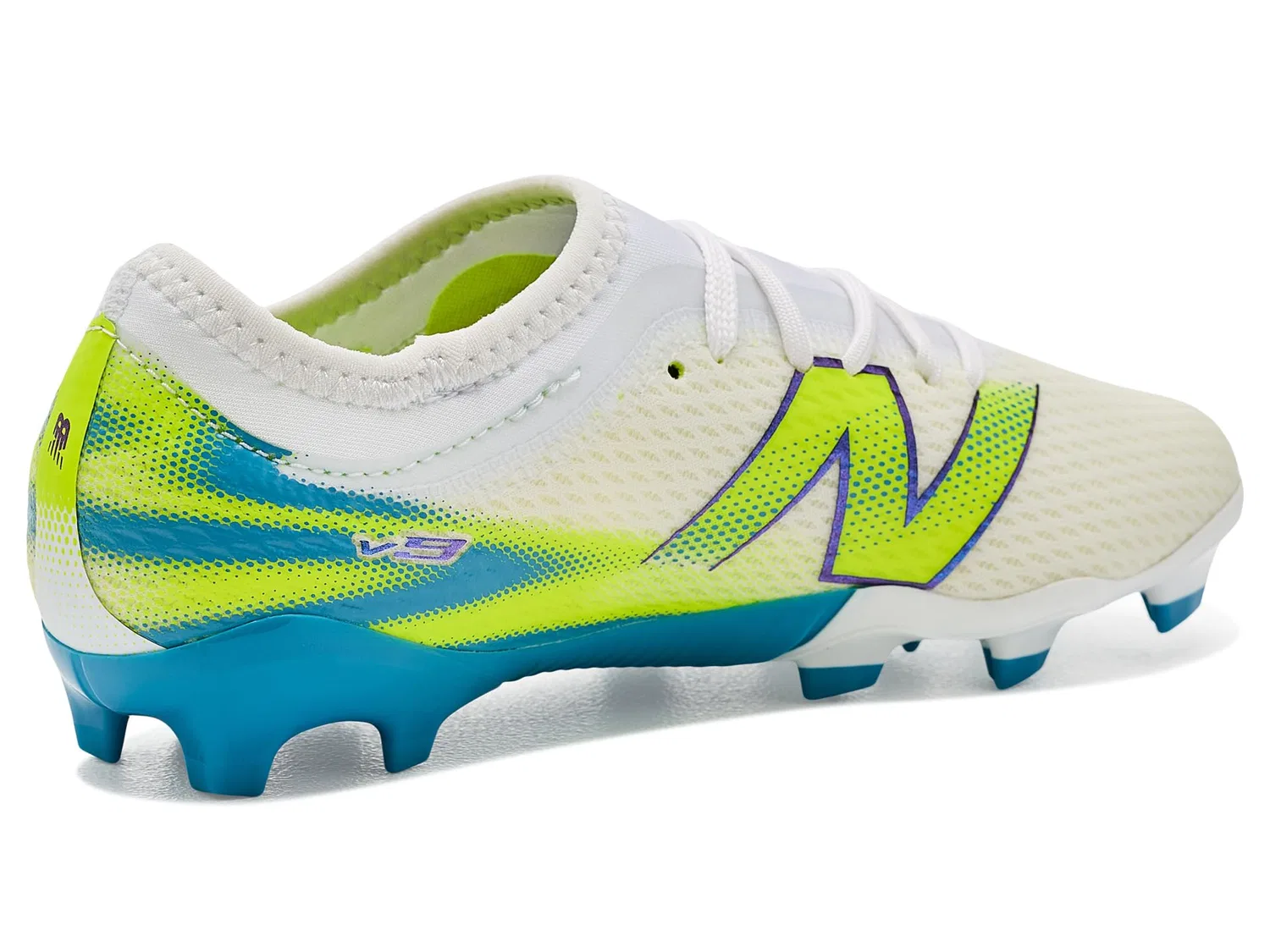 Бутсы Furon Team Junior Fg V9 (для маленьких и больших детей) New Balance Kids, Nb 103 White/Alkaline Green — фото 4