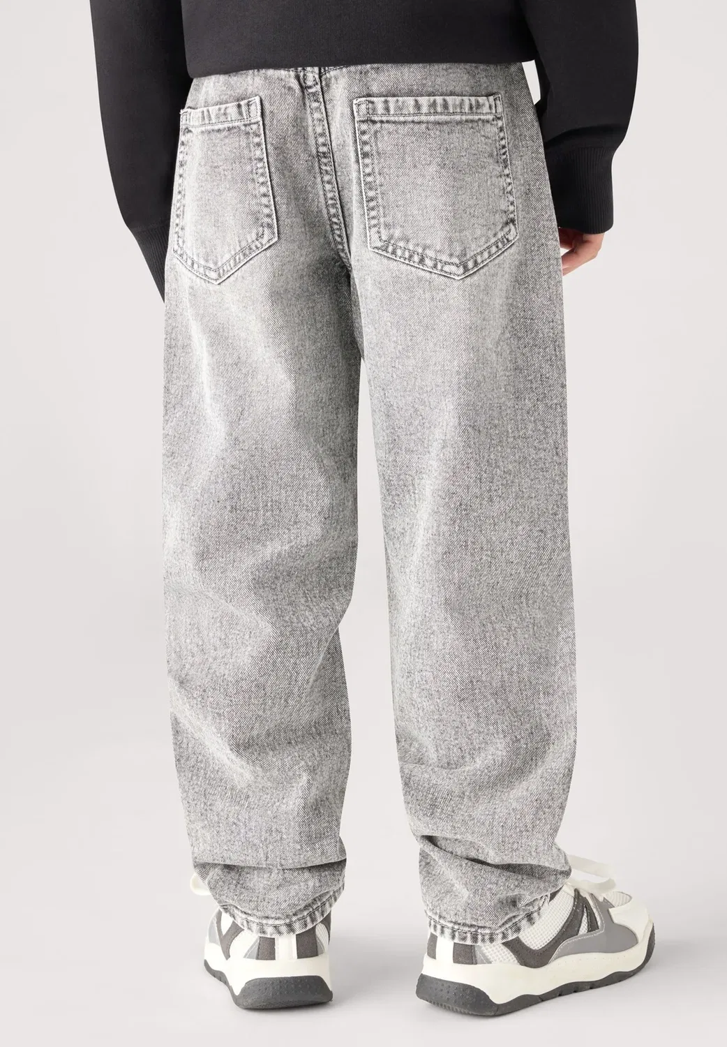 Pantalone Jeans Lungo Con rotture - джинсы свободного кроя Terranova, Grigio Denim — фото 3