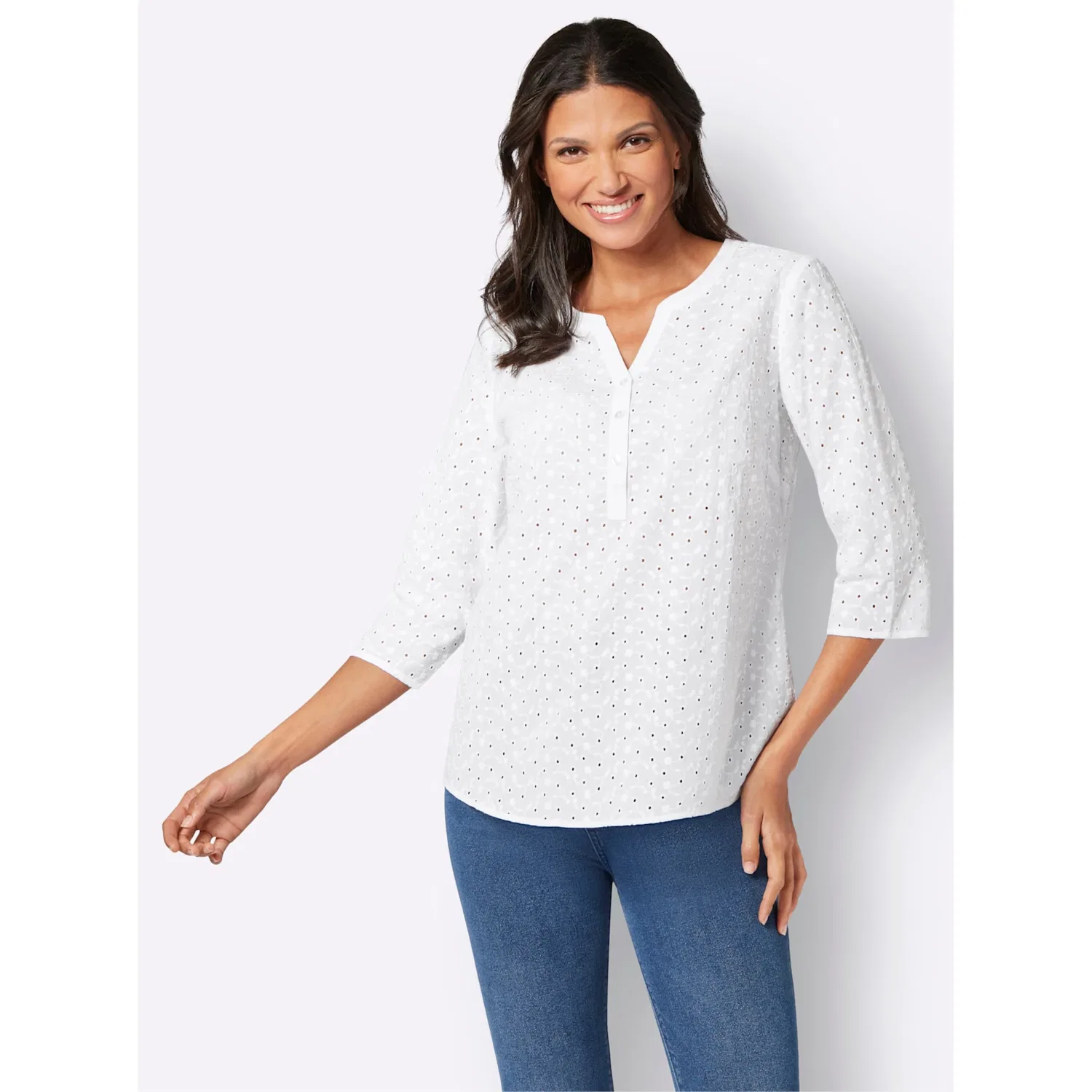 Женская блуза с вышивкой Classic Basics, Ecru