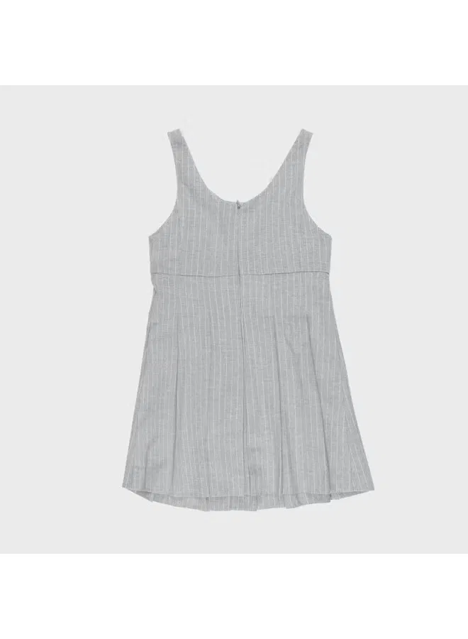 Платье длинное с бретелями и складками Zara, серебристо-серый — фото 3