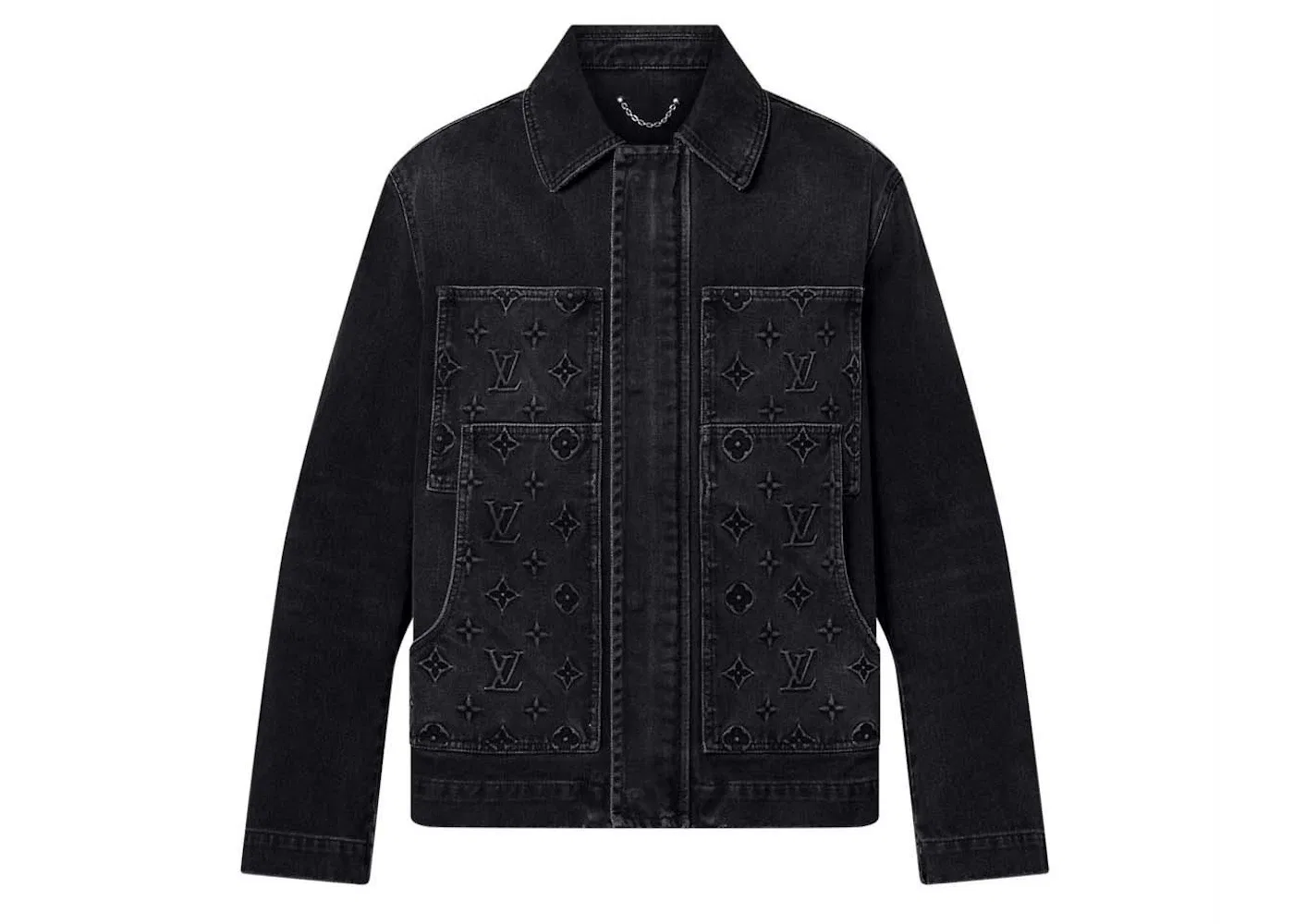 Мужская джинсовая рубашка с коротким рукавом Louis Vuitton, Black