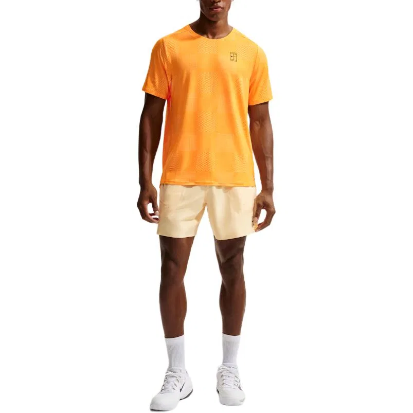 Мужская футболка NikeCourt Advantage Dri-FIT Tennis Top, Laser Orange — фото 4