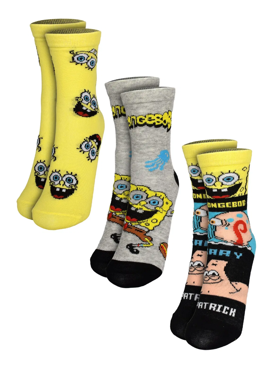 Носки комплект 3 пары с принтом Friends Spongebob, многоцветный