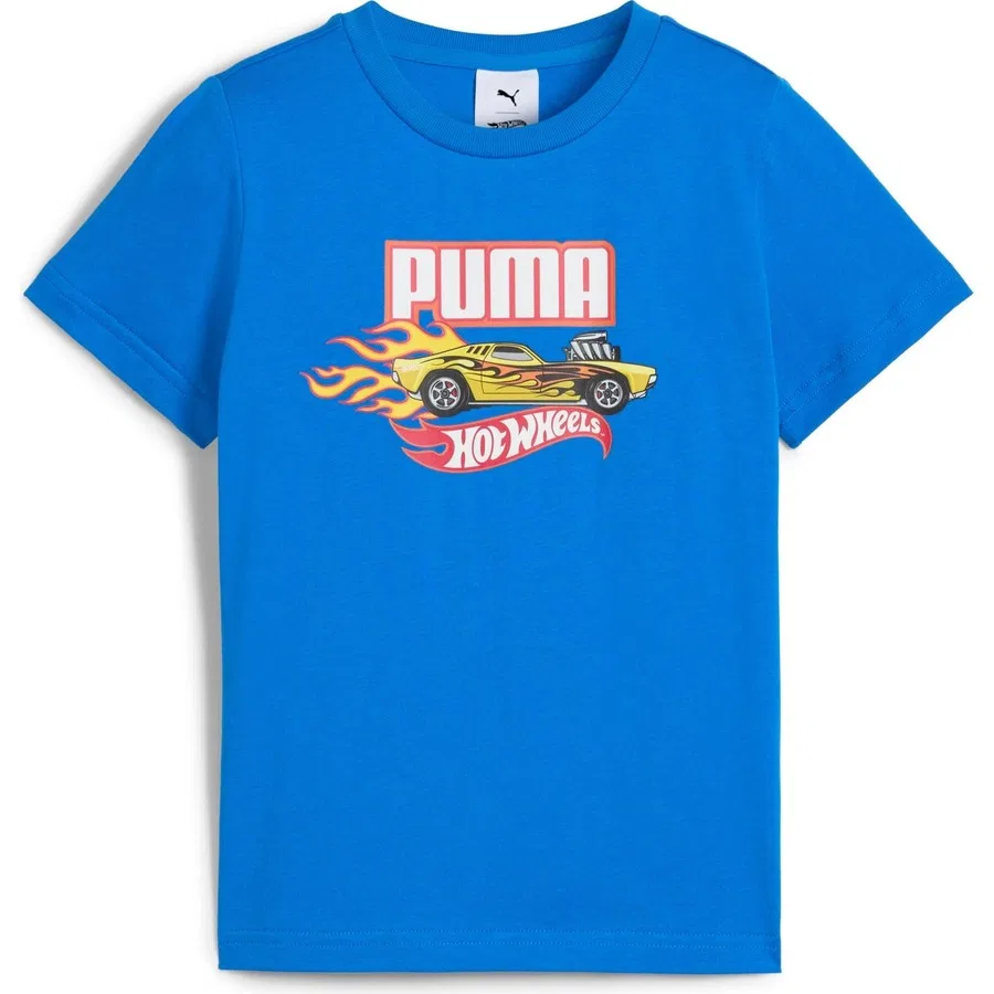 Детская футболка с графическим принтом Puma X Hot Wheels, Puma, Синий