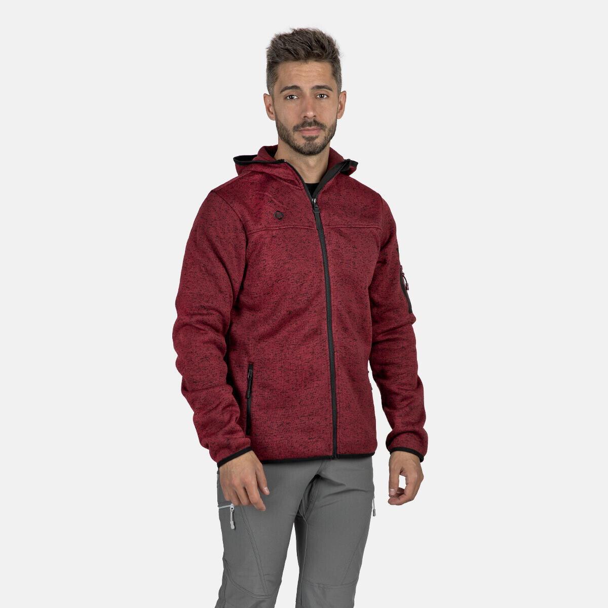 

Кардиган мужской спортивный с капюшоном Izas Urban Sporty Alder M, темно-красный