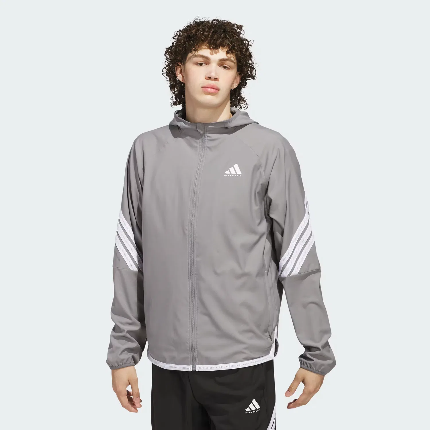 Мужская баскетбольная куртка с капюшоном Crazy Lite Adidas Performance, серый