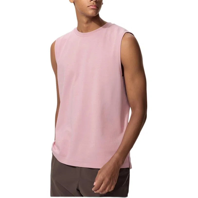 Мужская майка без рукавов с круглым вырезом прямого кроя, 11 Pink, UNIQLO