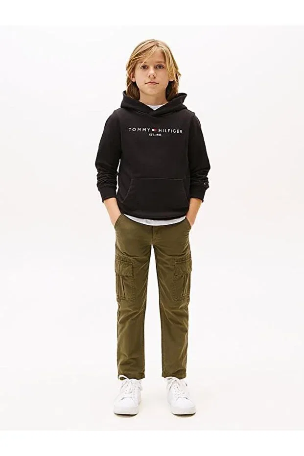 Детское худи для девочек хлопковое Tommy Hilfiger, Black — фото 2