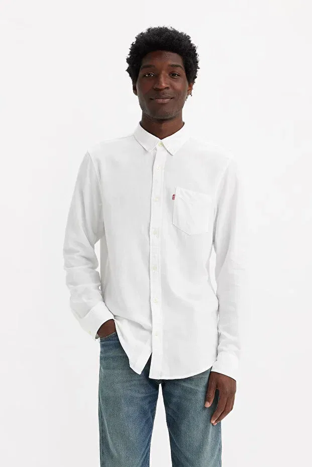 Мужская рубашка из льняной смеси с длинным рукавом Levi'S, White