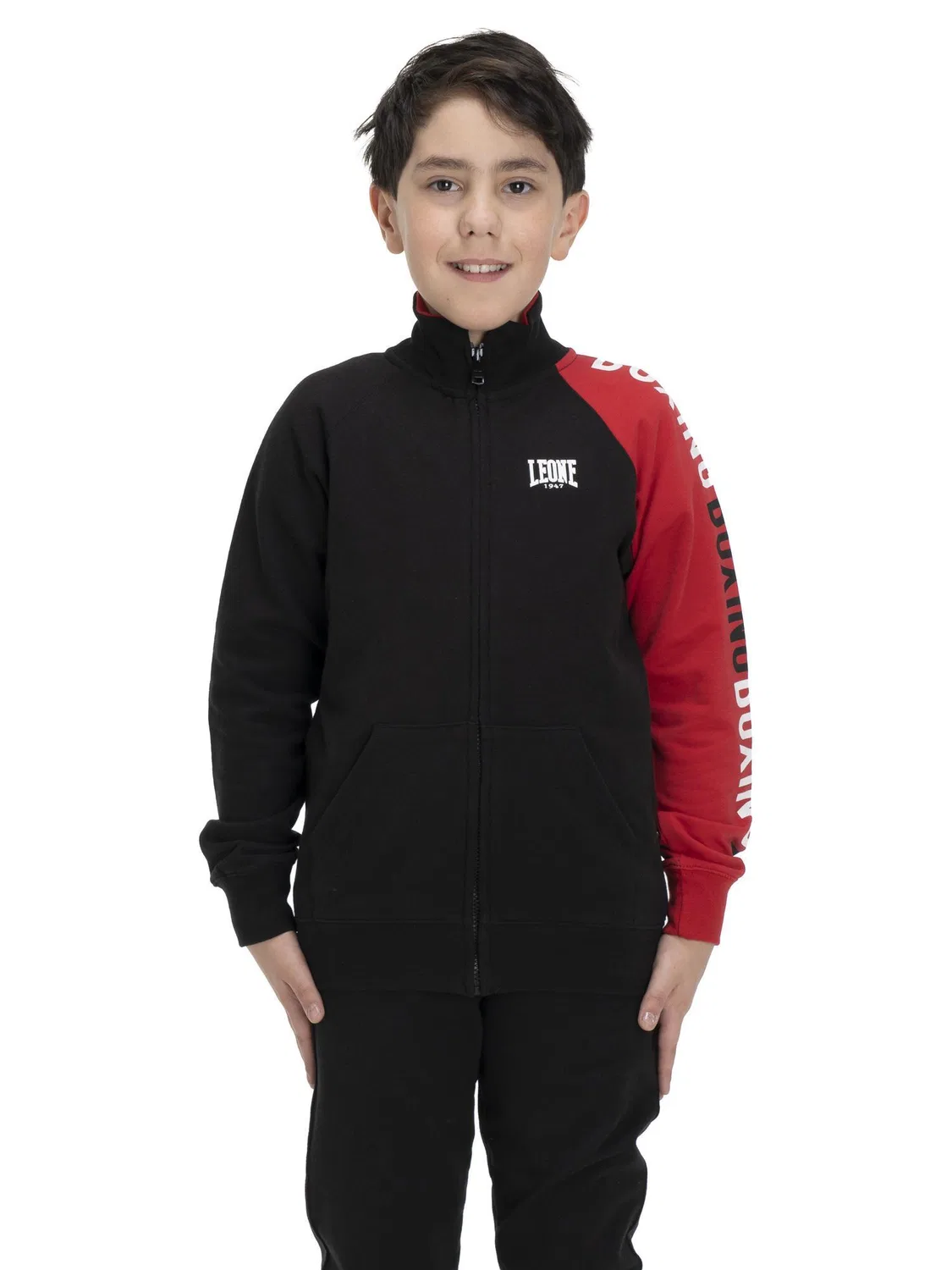 Детский спортивный костюм с воротником и молнией Leone 1947 Apparel, Schwarz Mondgrau — фото 2