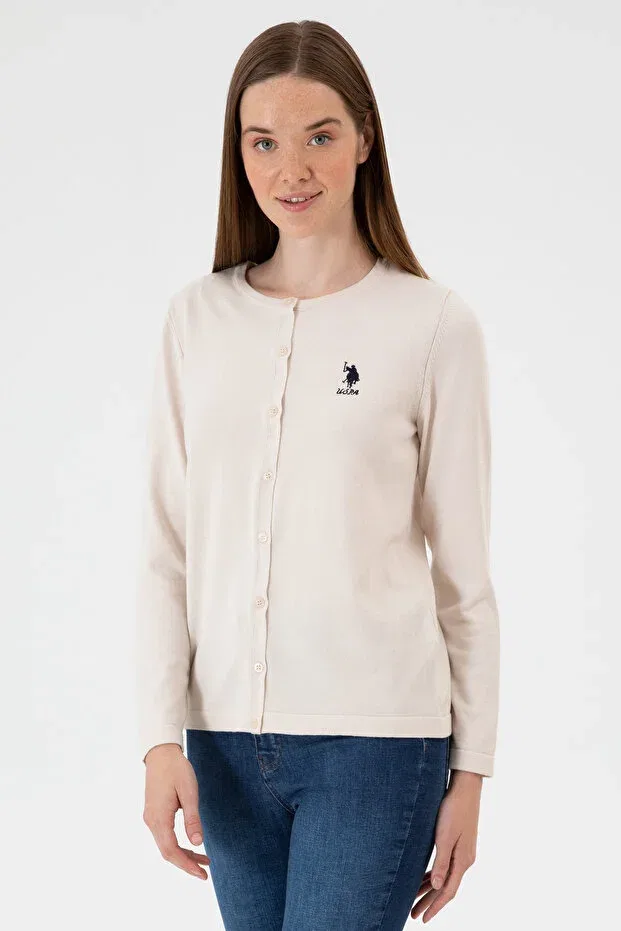 Женский кардиган хлопковый U.S. Polo Assn., Nude Color