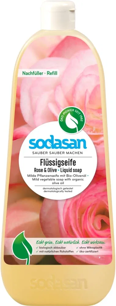 Жидкое мыло Rose & Olive Refill, SODASAN, 18 x 1000 мл