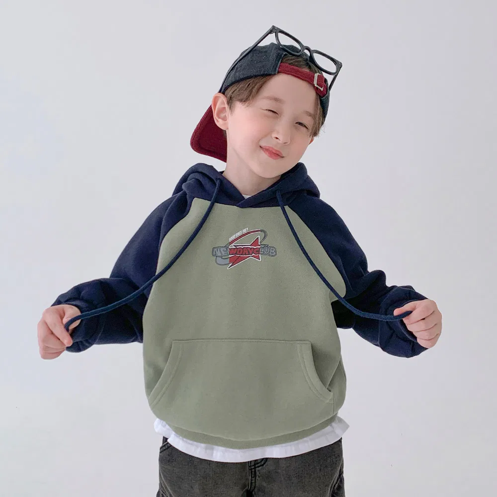 Детский флисовый худи с капюшоном Adventure Star Nagran BERRYCLOSET, Navy