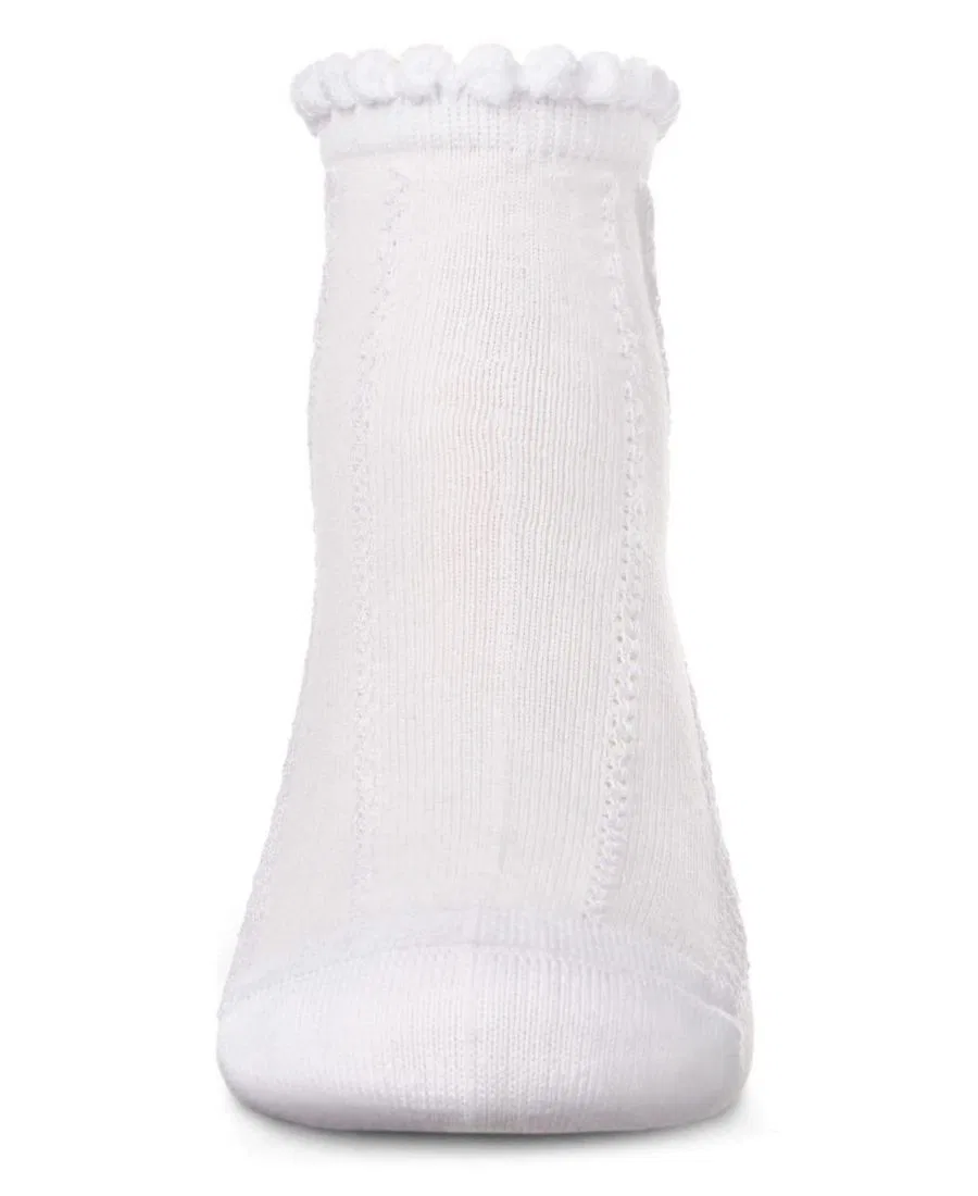 Детские носки-следки с узором Rope Stitch MeMoi, White — фото 2