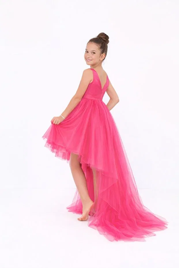Детское платье для девочек с запахом Nsmkidslife, Fuchsia Pink — фото 2