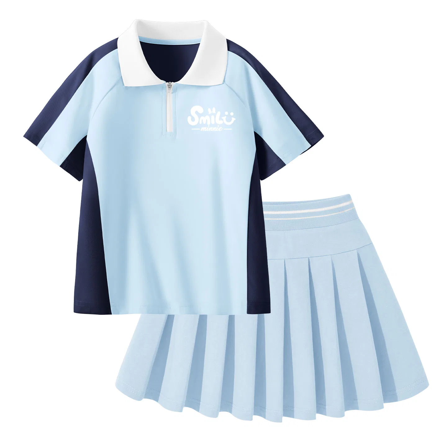 Детский комплект из двух предметов: поло с воротником и шорты Disney, Di B Zany K Deep Sea Blue+Solid Color Sky Blue
