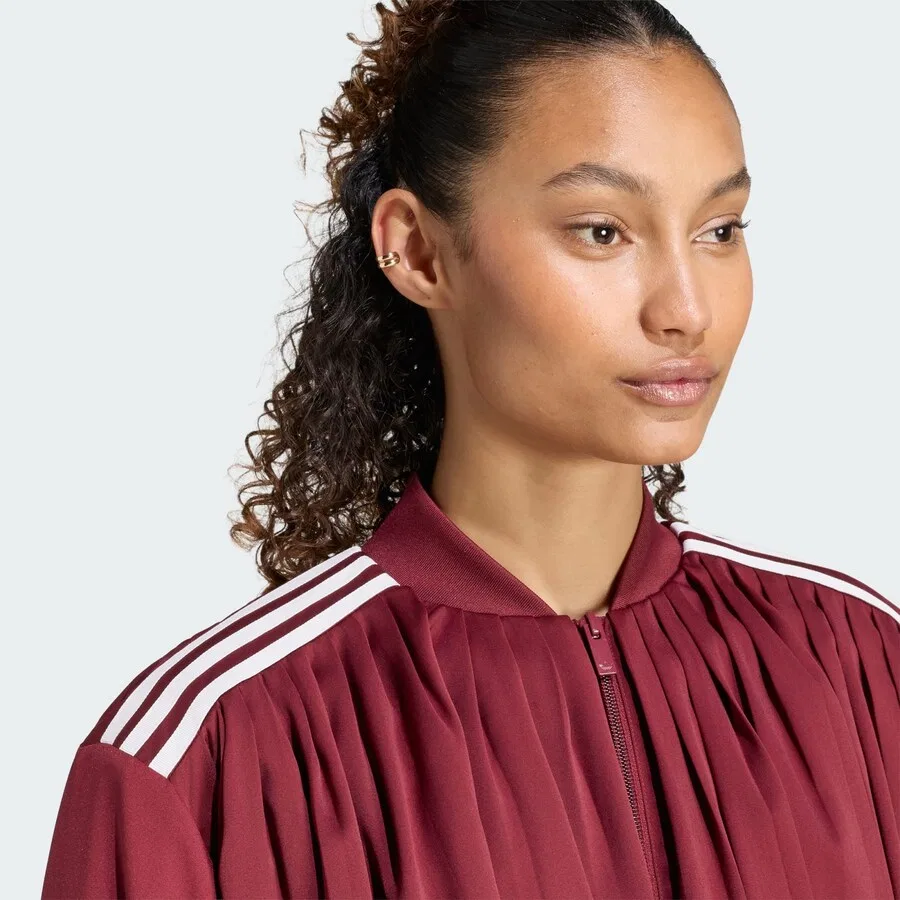 Куртка ADIDAS ORIGINALS для межсезонья, винно-красного цвета — фото 3