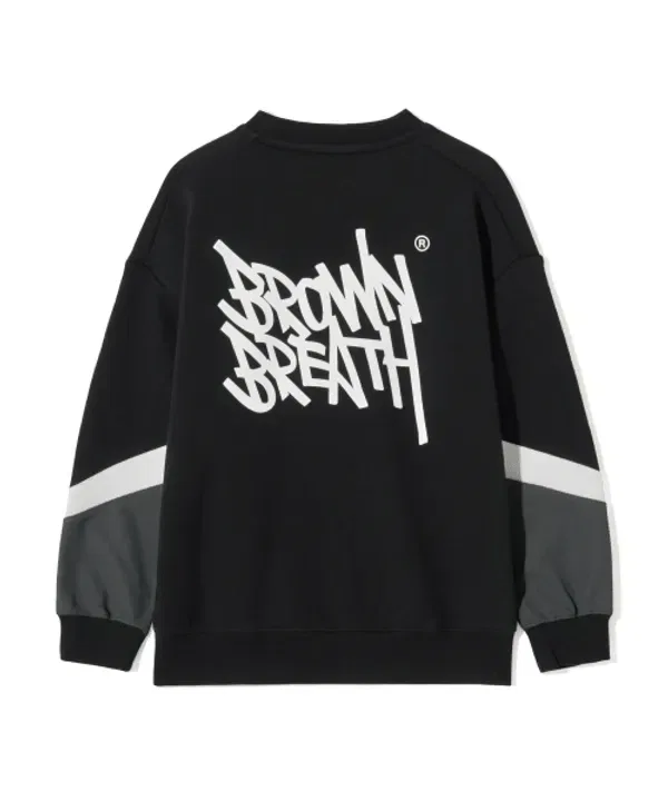 Свитшот детский с цветными блоками, Brownbreath Kids, черный — фото 3