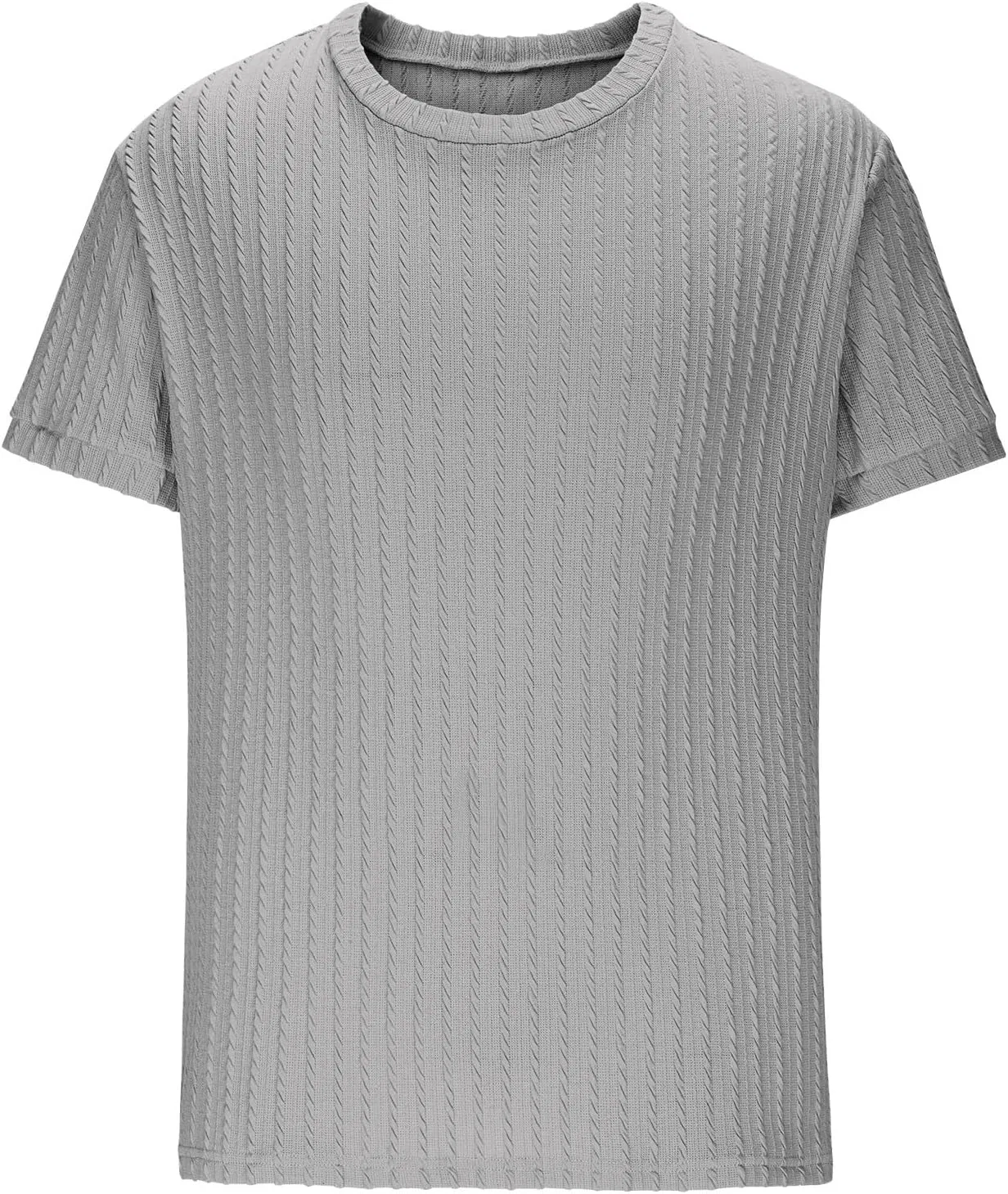 Мужская футболка с круглым вырезом ribbed knit, Gray — фото 4