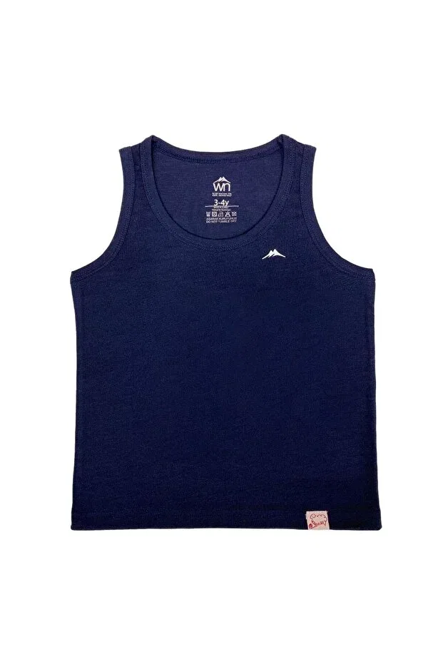 Детское нижнее белье без рукавов Woolnat, Navy Blue