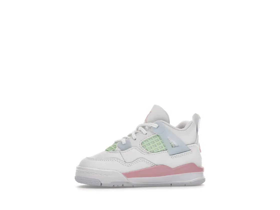 Детские кроссовки Lifestyle Jordan 4 Retro, White/Medium Soft Pink/Half Blue/Vapor Green — фото 3