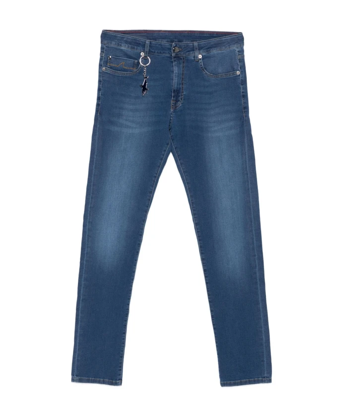 

Тканые джинсы из денима с пятью карманами Paul & Shark, синий