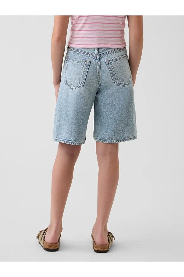 Детские шорты для девочек джинсовые Gap, Light Blue000 — фото 4