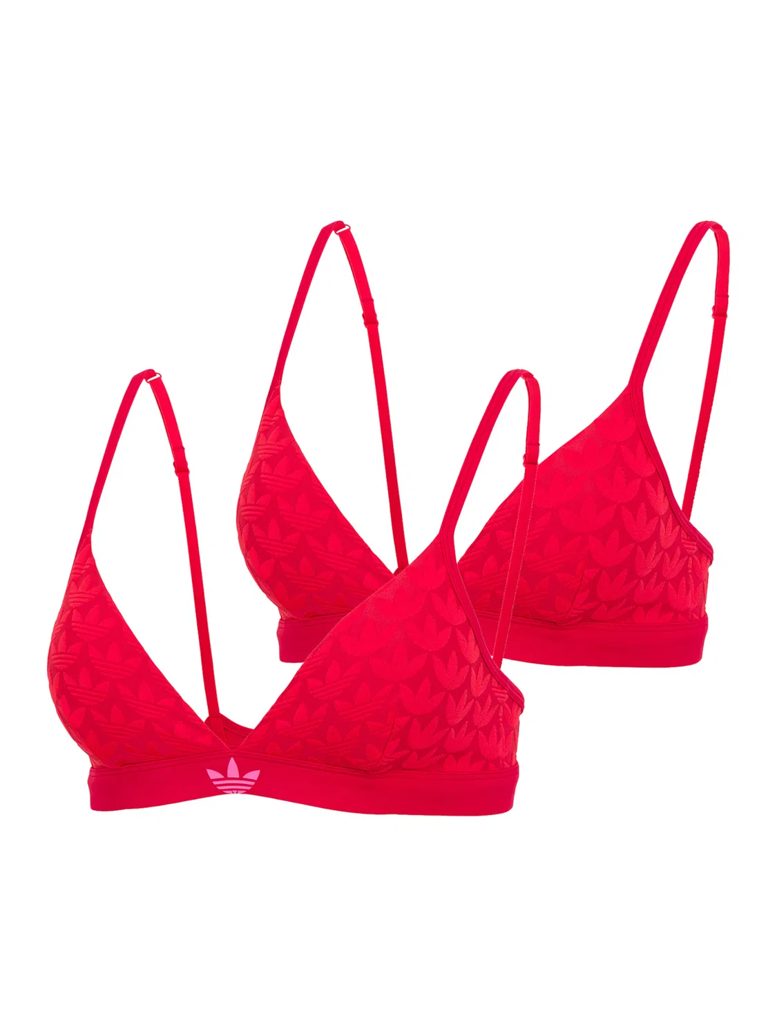 Спортивный бюстгальтер Adidas Originals Triangle Bra Terrot Flex красного цвета