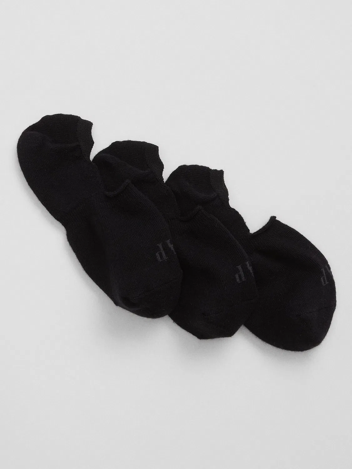 Носки Gap Black Logo No-Show, 3 пары, черный