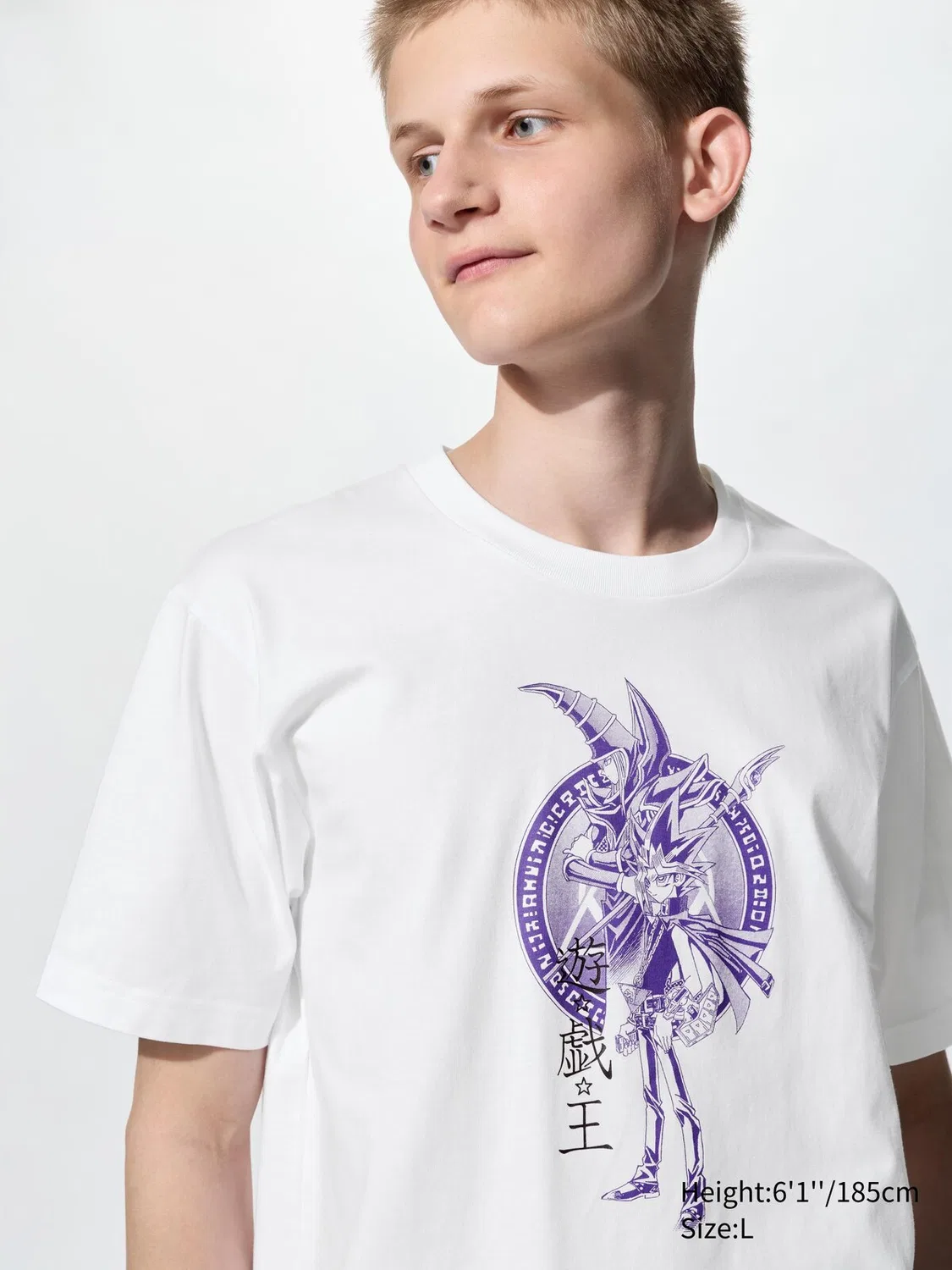 Футболка Uniqlo Manga ut shueisha 100th | yu-gi-oh!, с принтом по манге, белый — фото 2