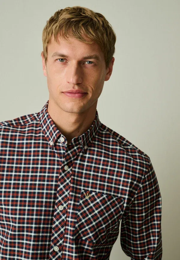Рубашка в клетку Shirt Next, navy red, красный/темно-синий — фото 3
