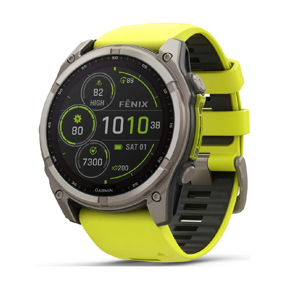 

Умные часы Garmin Fenix 8, Solar Sapphire, 51 мм, 1.4", Wi-Fi, титановый/желтый