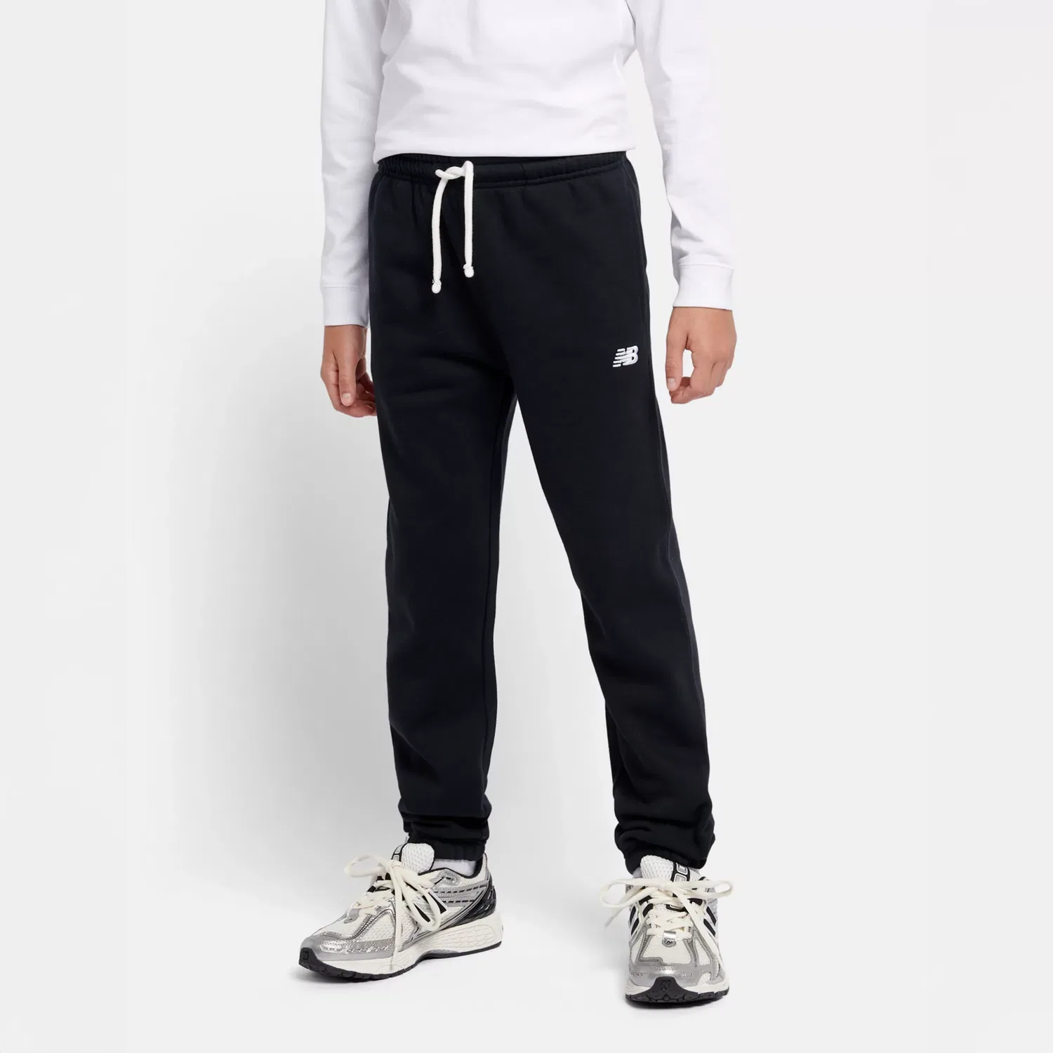 Детские спортивные брюки на резинке с вышитым логотипом Brush Back Small Logo New Balance, Black