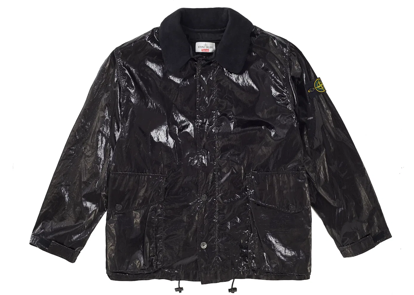 Мужская куртка из шелка Supreme Stone Island New Silk Light Jacket, Black